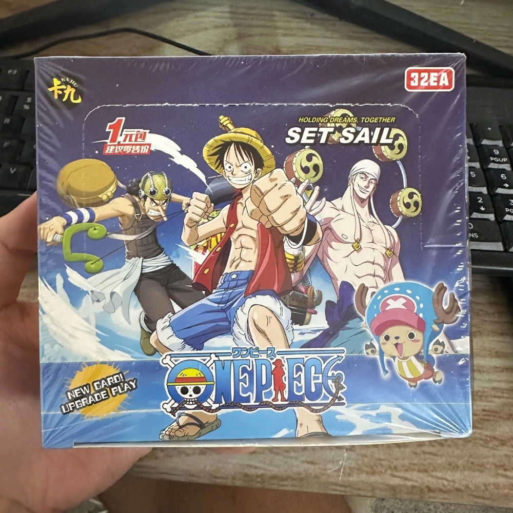 Pack thẻ one piece set sail hộp tím xanh( 32 pack 1 hộp ) . Dài 14cm - cao 13cm - K31-T2-S1