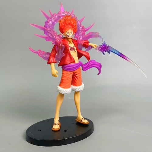 Mô hình Luffy Gear 5 áo Đỏ Vòng Tím dáng đứng chiến đấu - Cao 20cm - nặng 150gram - Figure One Piece - D - 7