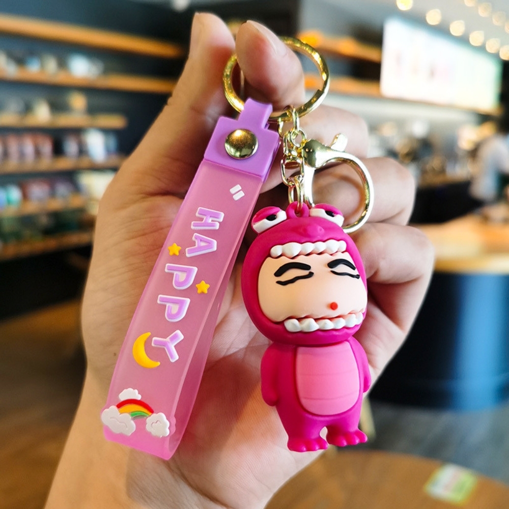 Móc khóa Em bé Trai cosplay ếch hồng - dây dài 11cm mô hình cao 6cm - nặng : 50gram -SKU: moc180 - (Vat: 88223-7) -  K77-T3-S8
