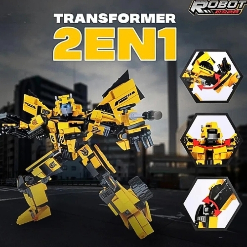 Đồ Chơi Lắp Ghép Autobot Bumblebee Vàng 2 in 1 - 527 hạt - Full Box - SKU : LG-67061