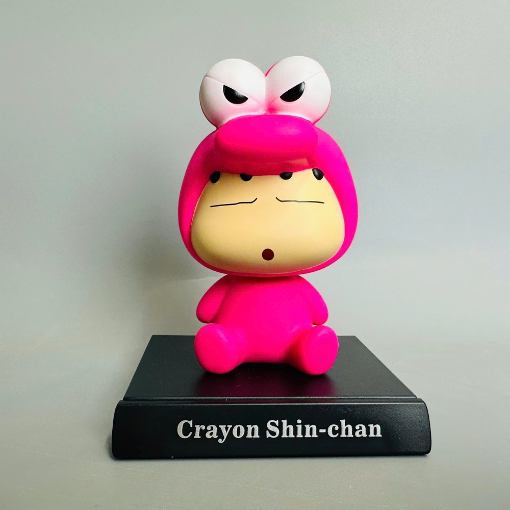 Mô Hình Shin cosplay ếch hồng lắc đầu - cao 13cm - ngang 9cm - dọc 7cm - nặng 200gram + Hộp Màu N1-K25-T4-S3