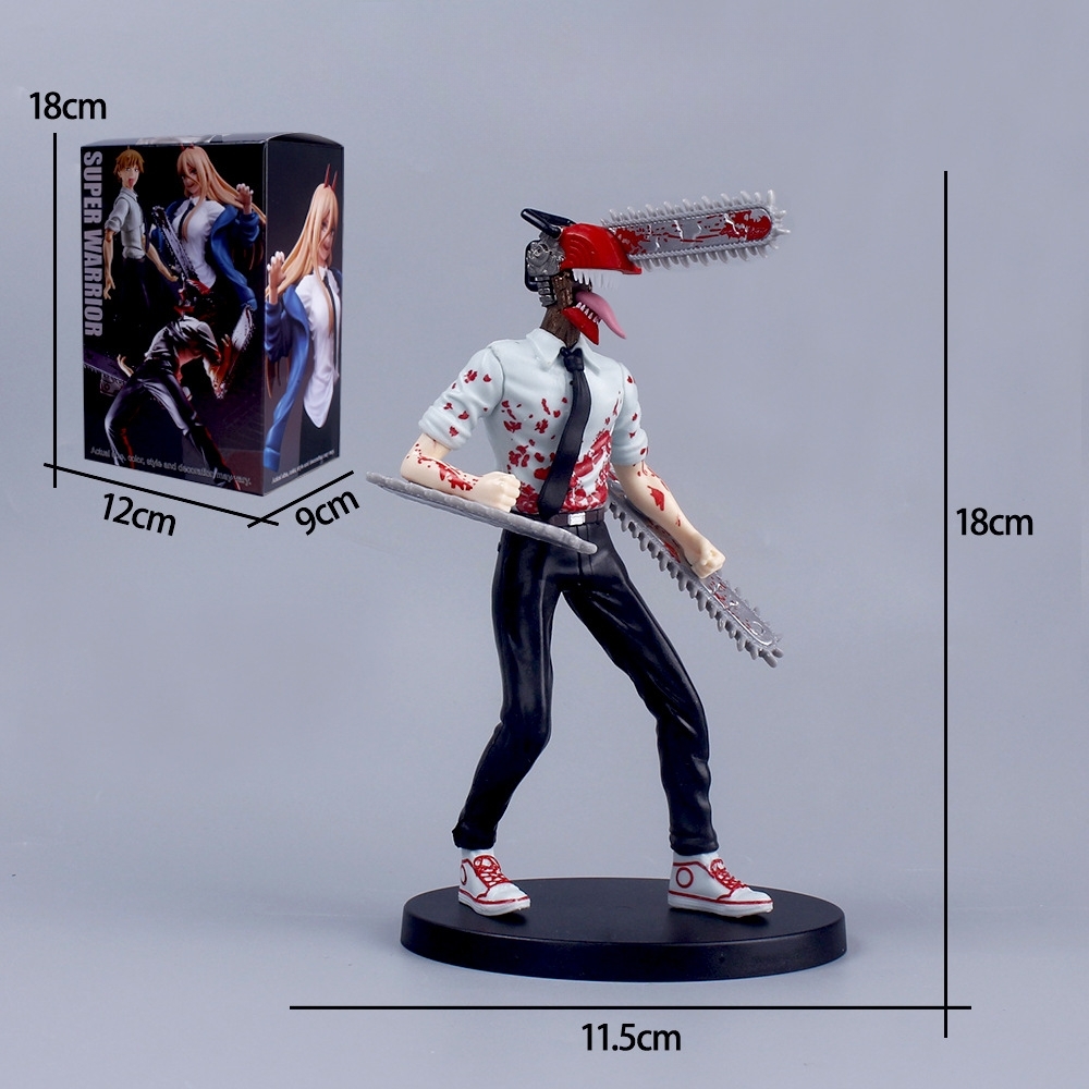 Mô Hình Chainsaw Man Dáng Đứng - cao 18cm nặng 150g - Figure Chainsaw Man - Hộp Màu - K60-T3-S3