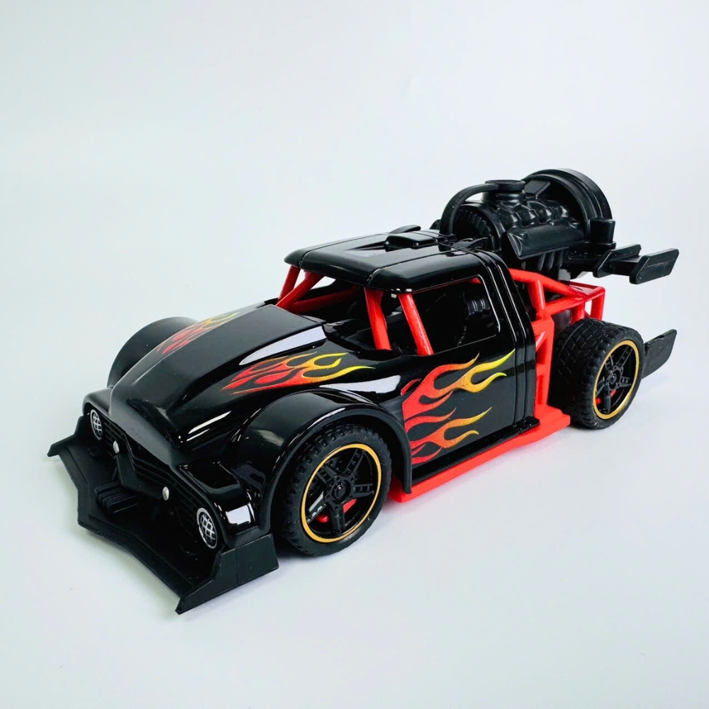 Mô Hình Xe phản lực màu đen Hợp kim - bánh sau chạy cót - tạo khói - Dài 14cm - rộng 6cm - cao 5cm - nặng : 300gram - FULL BOX : box màu SKU : oto538c - K52-T3-S6