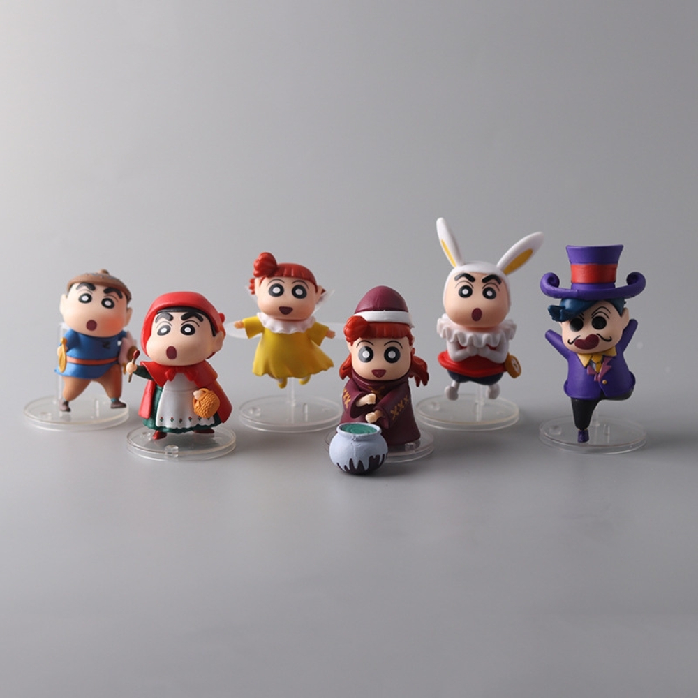 Mô Hình bộ 6 Shin bút chì - Cao 7-9cm - nặng 300gram - Figure Cậu Bé Bút Chì - bọc túi OPP - Hộp Màu - Hm37 N3-K37-T2-S1