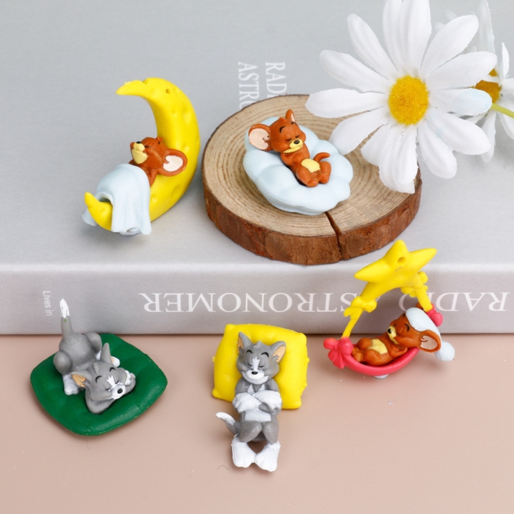 Bộ 5 nhân vật hoạt hình Tom và Jerry - Cao : 3 - 5cm - Nặng : 100gram - Figure Tom and Jerry - No Box - Bọc Túi OPP - K23-T3-S4