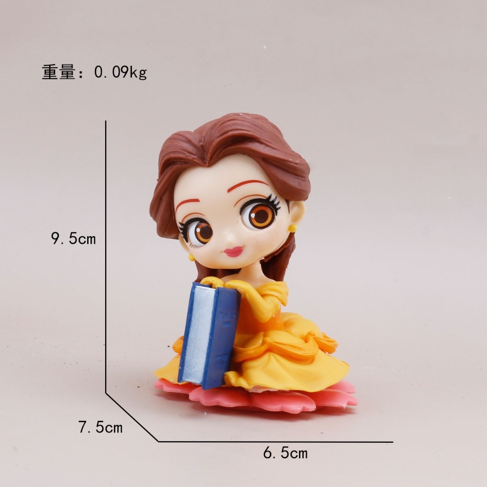 Mô Hình Công Chúa váy vàng ôm sách - Cao : 9.5cm Nặng 90gr - No Box - K19-T1-S4