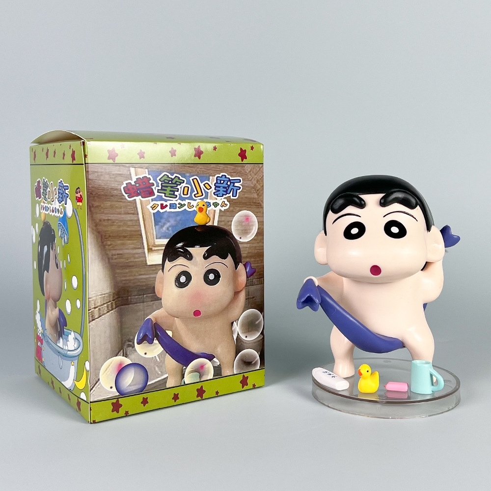 Mô Hình Shin bút chì đi tắm - Cao 13cm - nặng 300gram - Figure Cậu Bé Bút Chì - Hộp Màu - K30-T1-S1