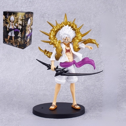 Mô hình Luffy Gear 5 áo trắng vòng vàng dáng đứng chiến đấu - Cao 20cm - nặng 150gram - Figure One Piece - C - 7