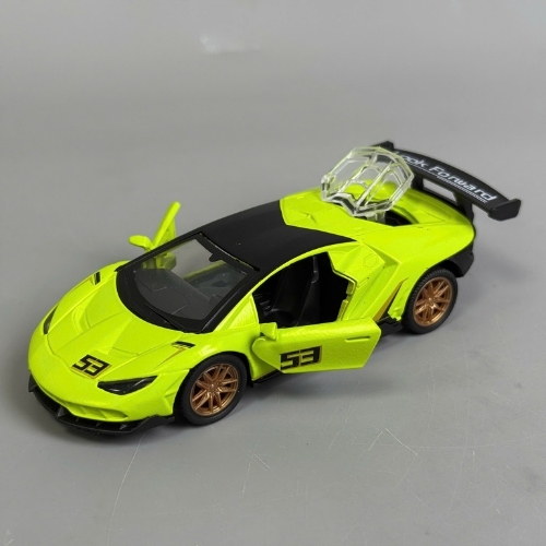 Mô Hình Xe Lamborghini Xanh Nõn Chuối  tỉ lệ 1:36 Hợp kim có thể mở cửa - bánh sau chạy cót - Dài 12cm - rộng 5cm - cao 4cm - nặng : 300gram - FULL BOX : box màu SKU : oto484c - K67-T1-S8