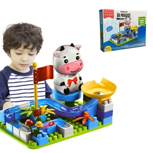Đồ Chơi Lắp Ghép Xây Dựng Bóng Trượt Bò Sữa - 62 chi tiết - Full Box - SKU :LG-966-02