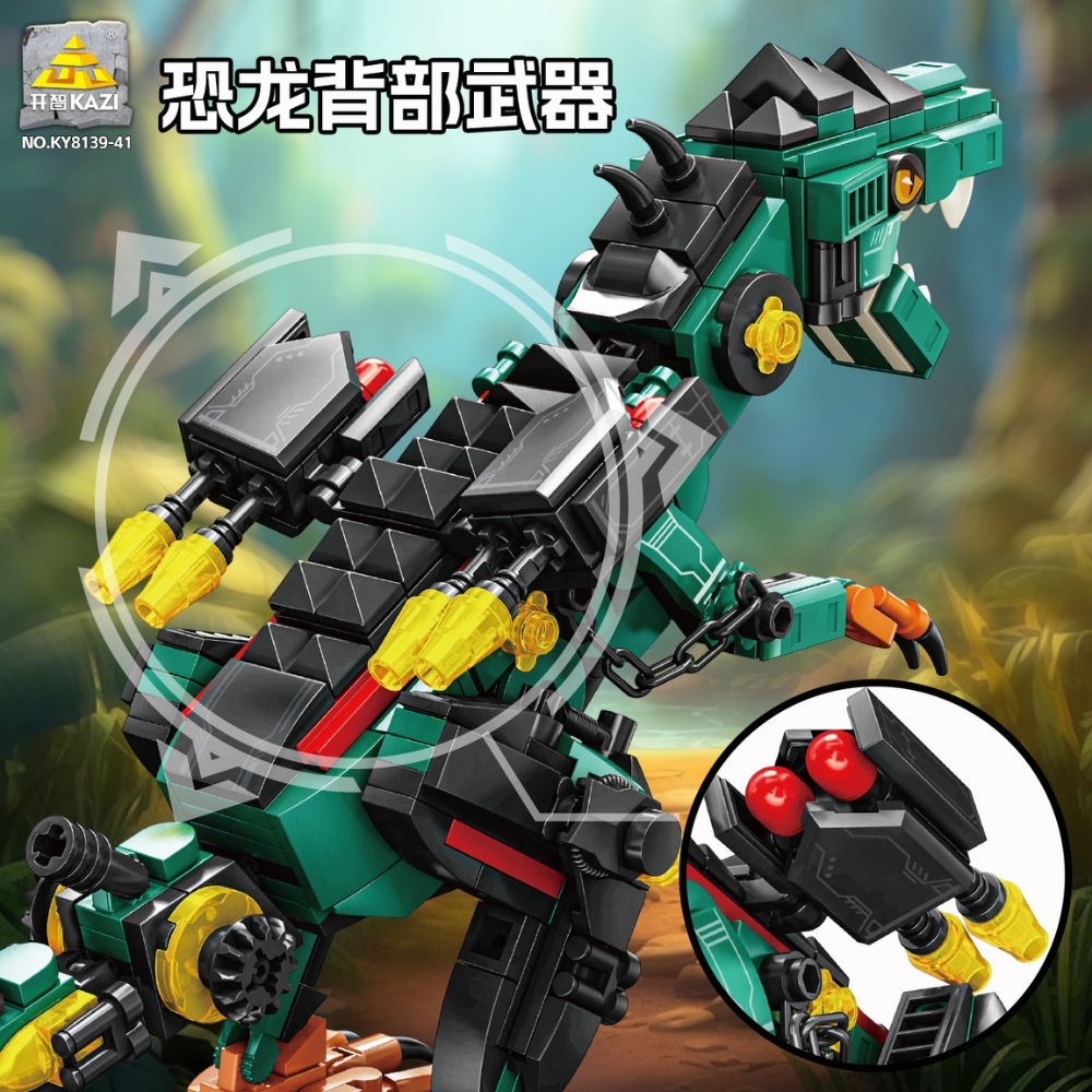 Đồ Chơi Lắp Ghép Khủng Long T-REX Xanh - Hộp Dài : 35cm - Ngang : 25cm - Nặng : 1000gram - Full Box - SKU : LG-03-02 -  K58-T4-S4