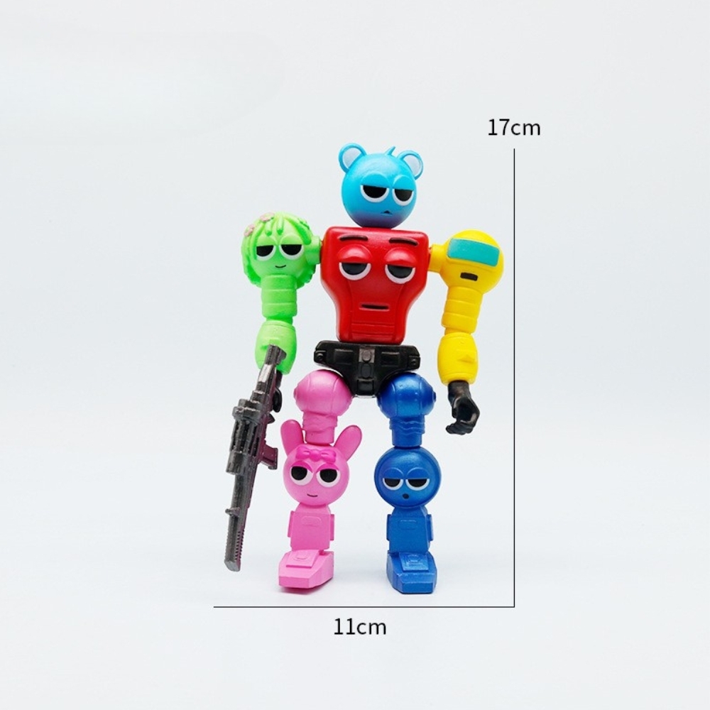 Mô Hình Robot Đầu Xanh Lắp Ghép Ngộ Nghĩnh - Cao : 18cm Nặng 182gr - No Box - K32-T2-S10