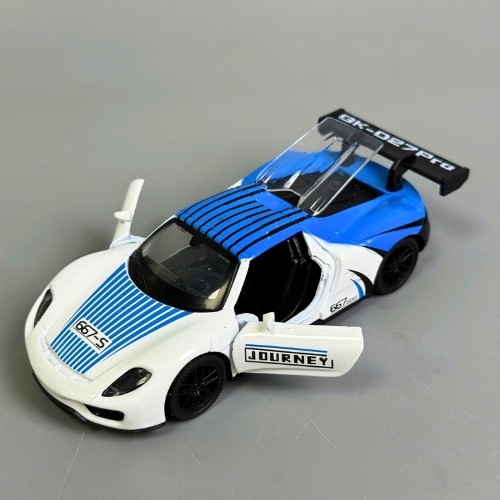 Mô Hình Xe Ferrari đua trắng xanh tỉ lệ 1:36 Hợp kim có thể mở cửa - bánh sau chạy cót - Dài 11cm - rộng 5cm - cao 4cm - nặng : 300gram - FULL BOX : box màu SKU : oto502b - K67-T1-S10