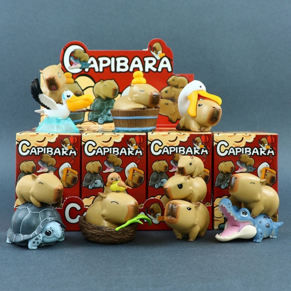 Mô Hình bộ 7 capi bara - Cao 5.5 - 7.5cm - nặng 300gram - Figure capi bara - bọc túi OPP - Hộp Màu - Hm19 N3-K48-T2-S1