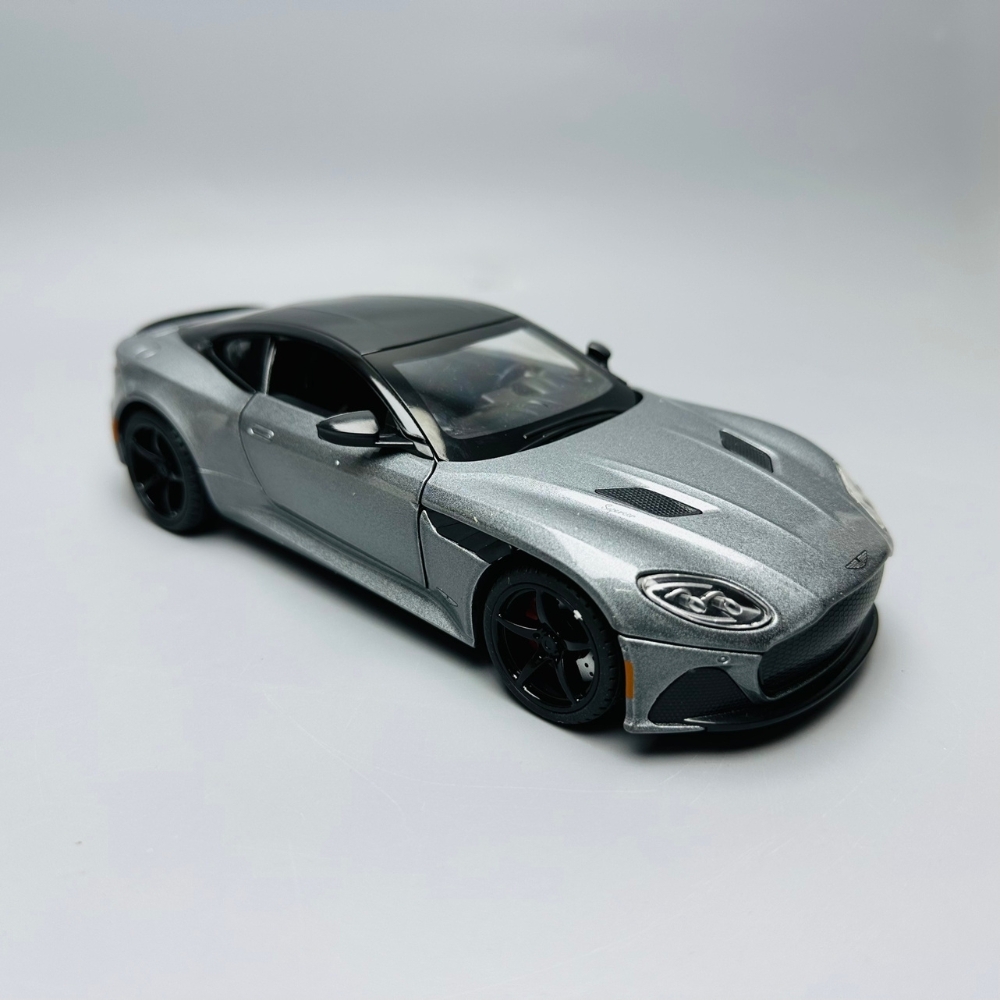 Mô Hình Xe aston martin đen xám 1:22 Hợp kim có thể mở cửa - bánh sau chạy cót - Có tiếng - đèn pha sáng - Dài 20cm - rộng 9cm - cao 6cm - nặng ~ 1000gram - FULL BOX : box màu SKU : oto140