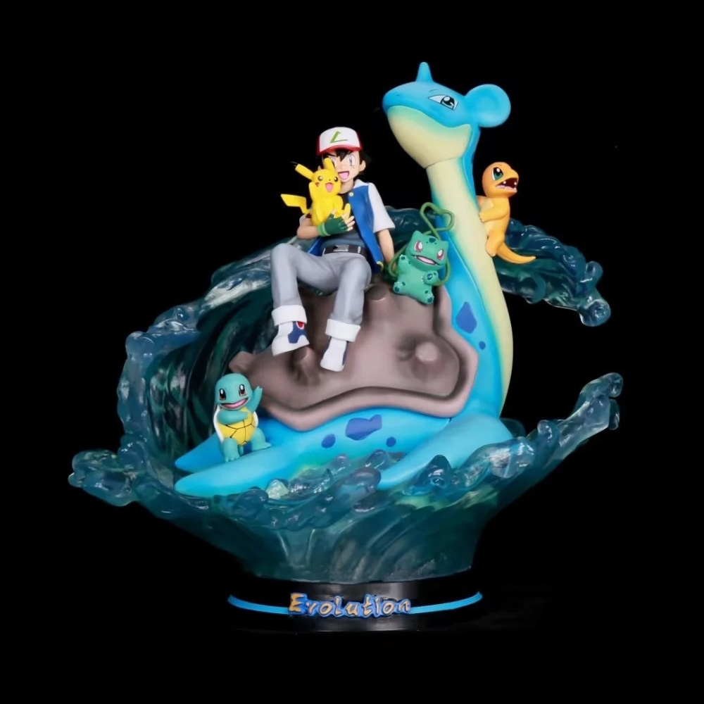 Hàng Cao Cấp -  Mô Hình Pokemon Satoshi cưỡi thú bản cao cấp - Cao : 35cm - Nặng : 2800gram - Figure pokemon - Full Box - N3-T5