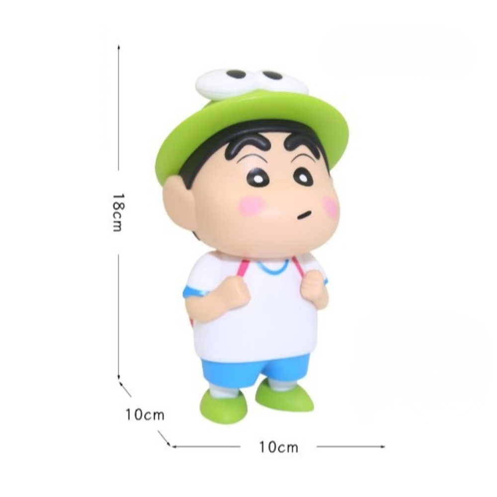 Hàng Rỗng Nhẹ - Mô Hình Shin mũ ếch đi học dáng đứng - Cao : 18cm - Nặng 300gram - No Box