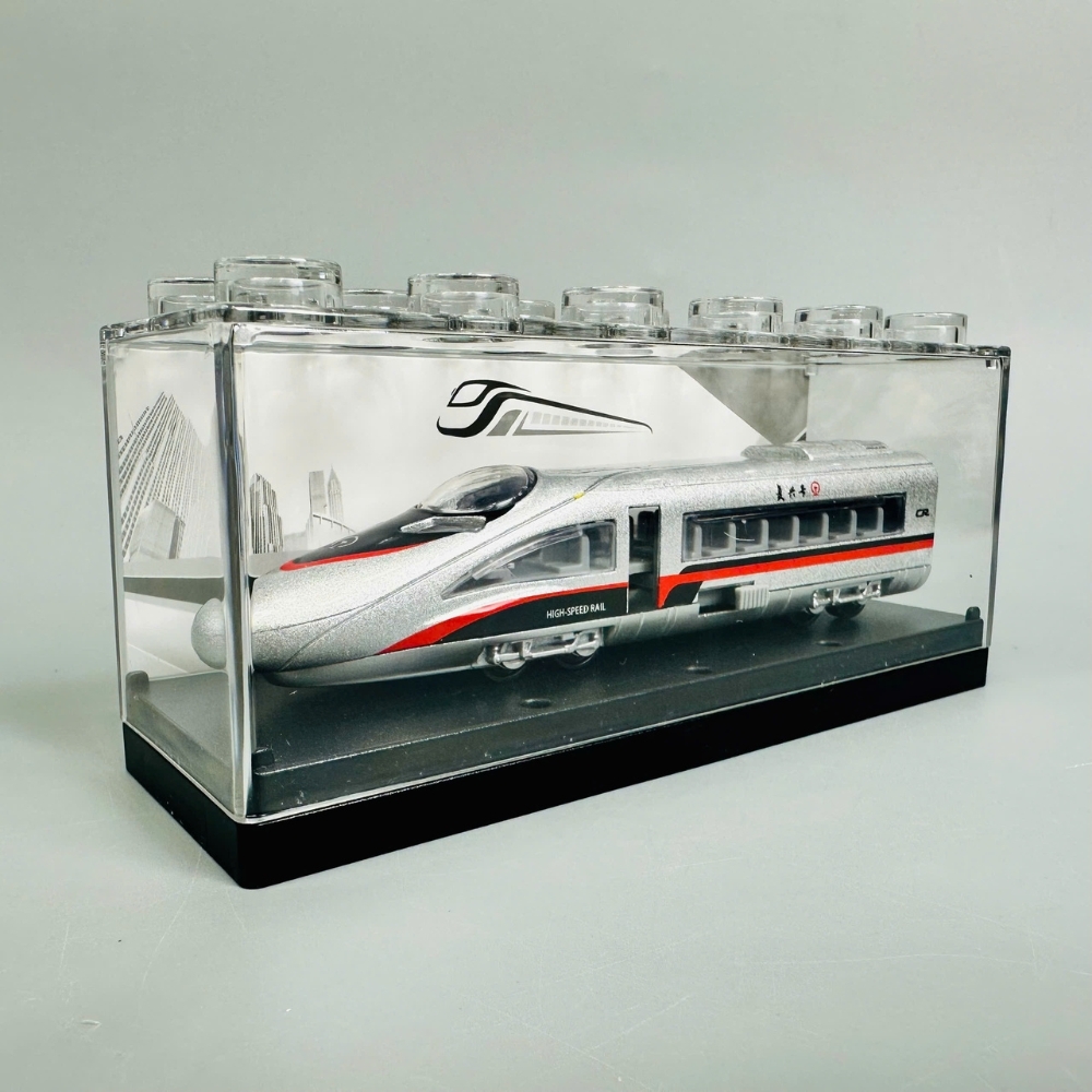 Mô Hình tàu siêu tốc trắng viền đỏ 1:64 Hợp kim - Dài 12.5cm - Cao 5cm - Rộng : 4.5cm - nặng : 300gram - Hộp Nhựa Trong SKU : oto465b - ( VAT :  003-06-20 )