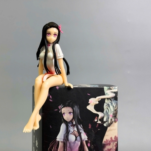 Mô hinh Nezuko dáng ngồi siêu dễ thương . Cao 14cm , nặng 150gram - Box Màu - K1-T3-S12
