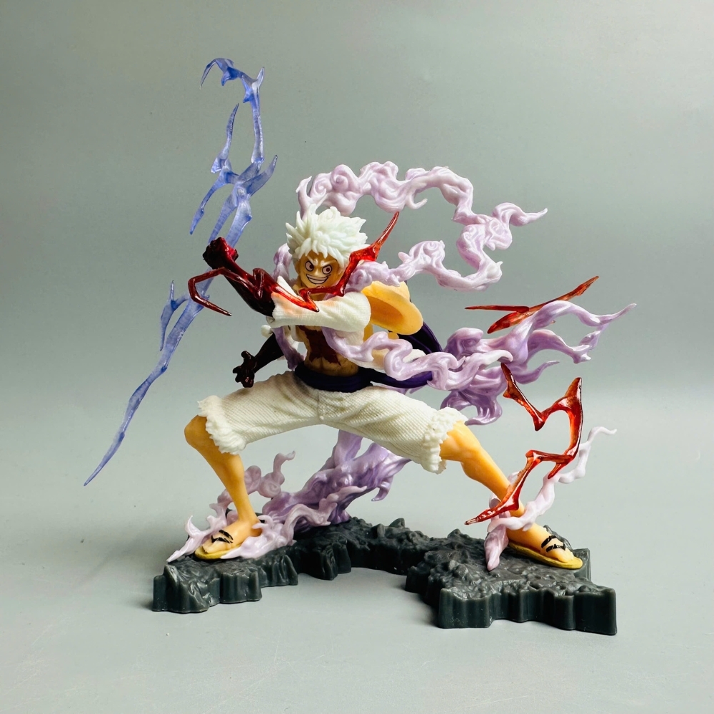 Mô Hình OnePiece Luffy gear 5 tcầm sét chiến đấu - Bản Nhỏ - Cao 11cm - nặng 200gram - Phụ kiện đi kèm : 1 sét cầm tay , Figure OnePiece - có vỏ hộp màu - N4-K4-BL2
