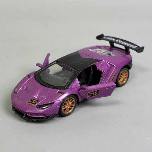 Mô Hình Xe Lamborghini màu tím tỉ lệ 1:36 Hợp kim có thể mở cửa - bánh sau chạy cót - Dài 12cm - rộng 5cm - cao 4cm - nặng : 300gram - FULL BOX : box màu SKU : oto484d - K69-T3-S10
