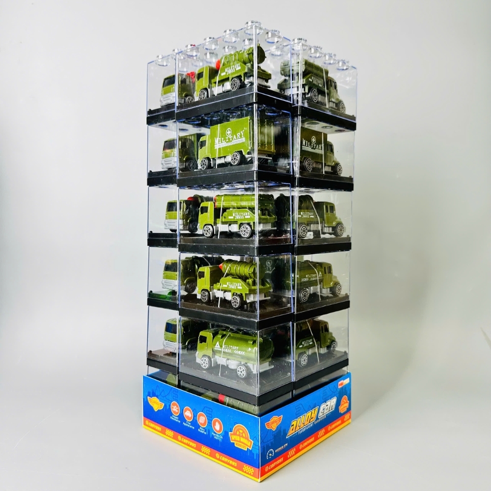 ( GIá 1 Xe - 1 Lốc 24 xe - Đặt Số Lượng 24 ) Xe Quân Sự 1:64 siêu đẹp có bán ngẫu nhiên và theo lốc 24 xe - Xe Hợp Kim Ô Tô Quân Sự -  Cao 33cm Ngang 14cm - Hộp Nhựa Trong - ( VAT : DCM473-10 )