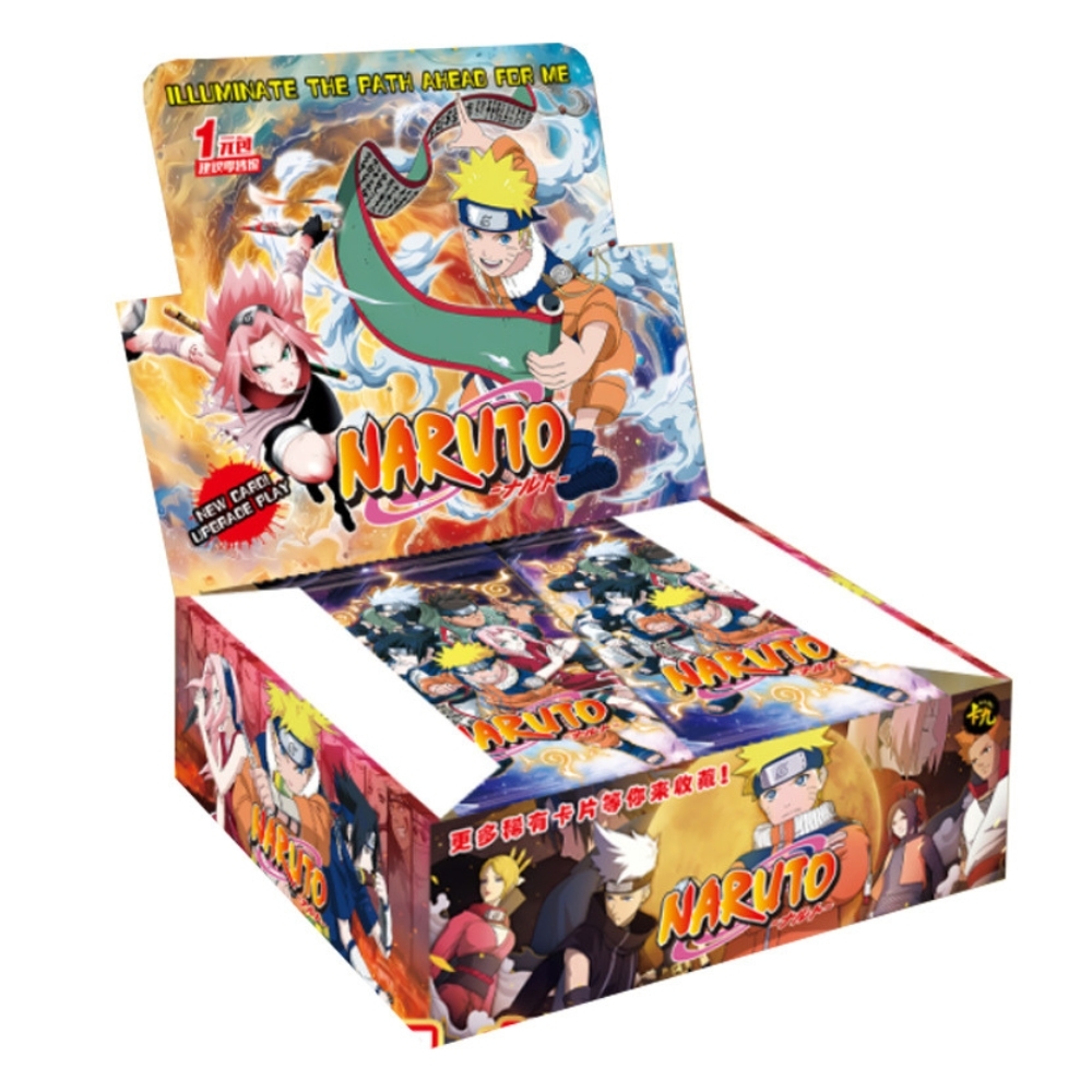 Pack anime thẻ Naruto cam ( 32 Pack 1 hộp - 1 Pack có 5 thẻ ) - dài 14 - cao 13cm - Hộp màu - N3-K19-T2-S4