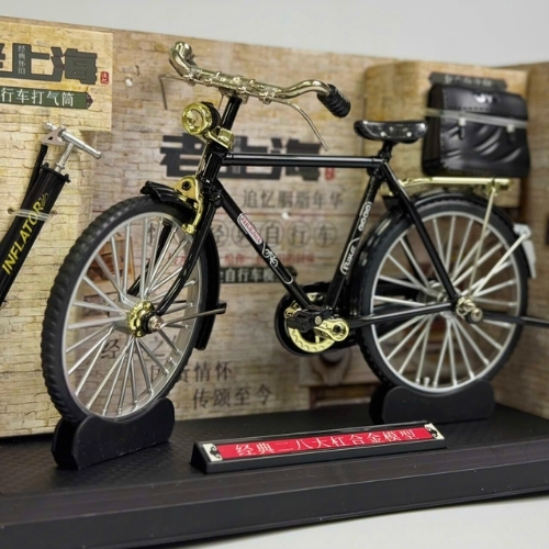 Mô Hình xe đạp thống nhất màu đen có túi + bơm . tỉ lệ 1:10  - Dài 17cm - rộng 17cm - cao 11cm - nặng : 200gram - FULL BOX . SKU : oto313a - K70-T5-S5