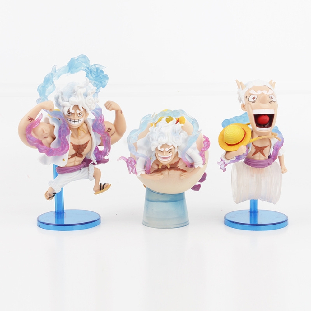 Mô hình OnePiece Bộ 5 Luffy gear 5 trạng thái Nika - Cao 12cm - nặng 400gram - Phụ kiện : Đế - Figure One Piece - Bọc Túi - Hộp Màu - N3-K42-T3-S2