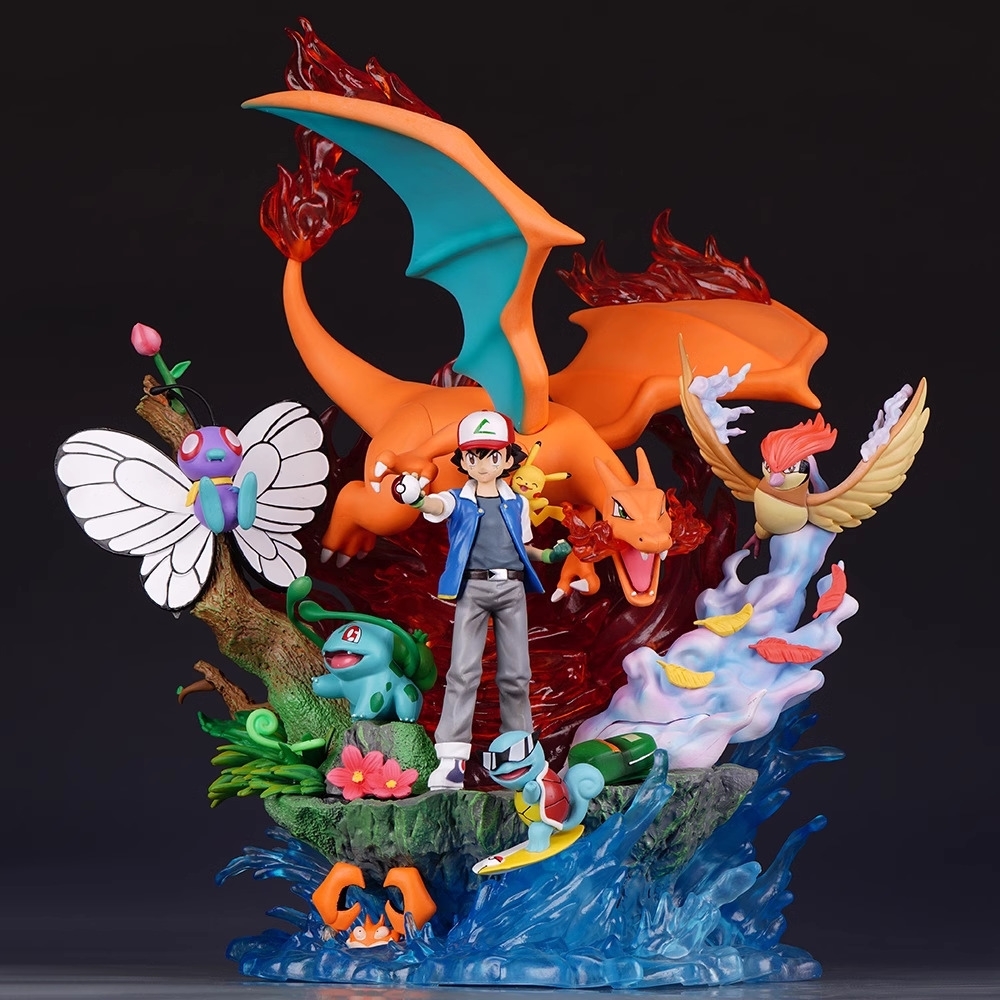 Hàng Cao Cấp -  Mô Hình Satoshi và các pokemon bản cao cấp - Cao : 41cm - Nặng : 5000gram - Figure pokemon - Full Box - N1-K37-T4-S5