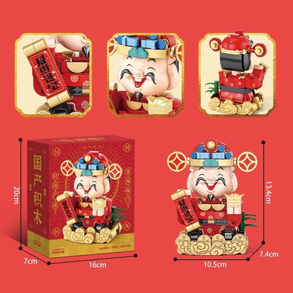 Đồ Chơi Lắp Ghép Lego Ông Thần Tài Đỏ - 354 Hạt - Full Box - Sku : LG-9149 ( VAT 001-27-30 ) K135-T3-S14