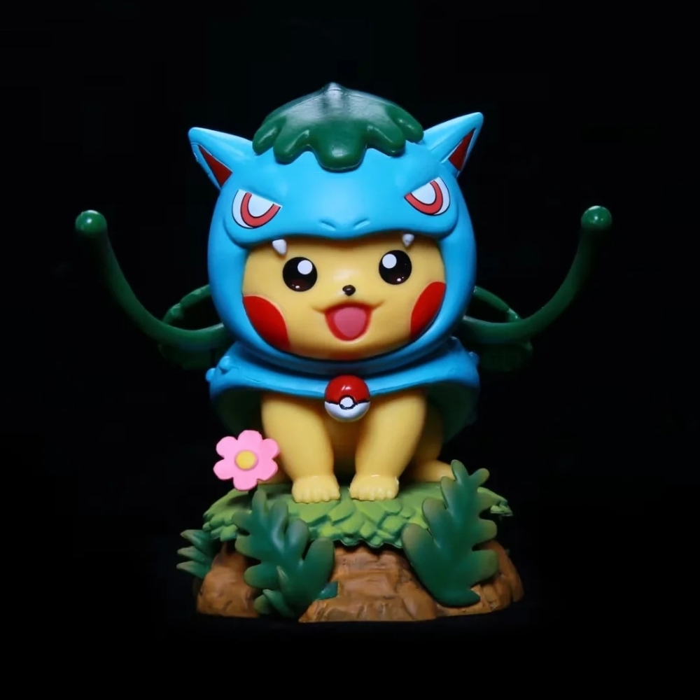 Hàng Cao Cấp -  Mô Hình Pokemon pikachu cosplay Fushigibana bản cao cấp - Cao : 12cm - Nặng : 300gram - Figure pokemon - Full Box N1-K53-T3-S2