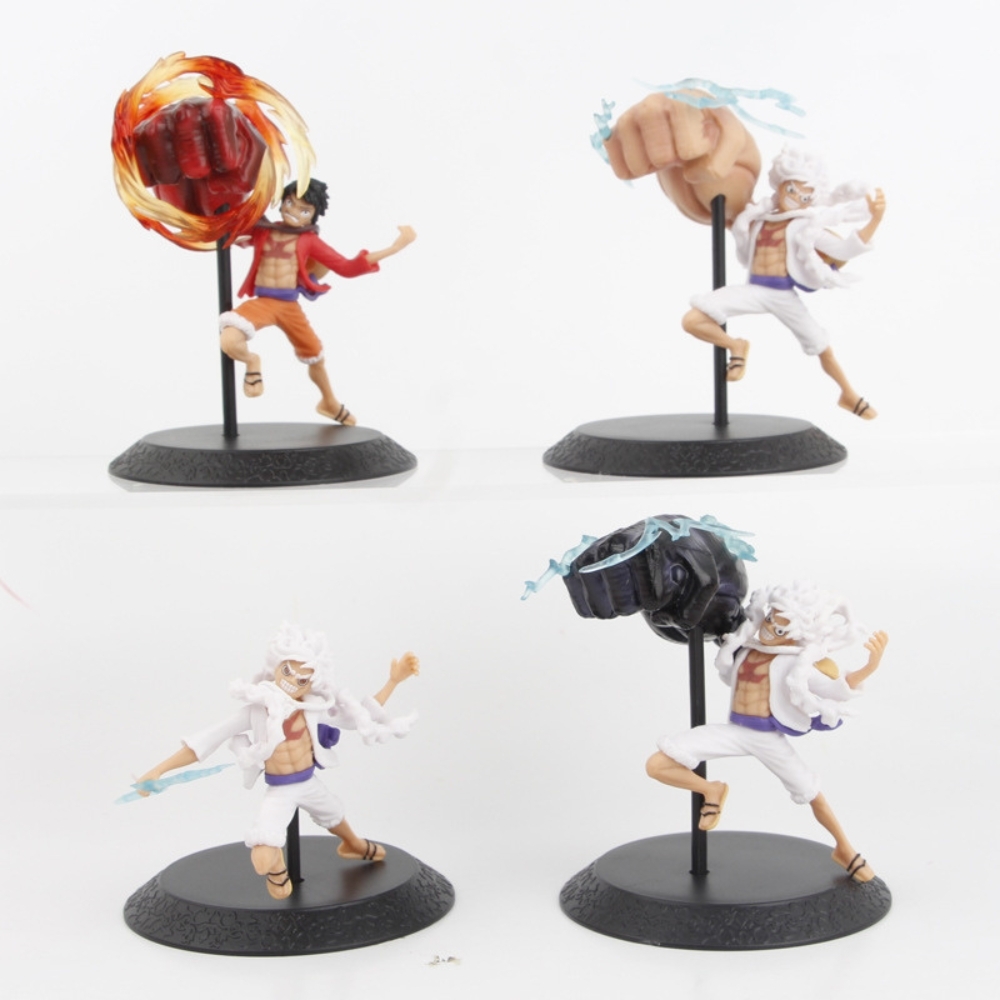 Mô hình OnePiece bộ 4 bản nhỏ trạng thái luffy chiến đấu- Cao 6.5-10cm - nặng 500gram - Phụ kiện : Đế - Figure One Piece - No Box -n3-k44-t3-s3