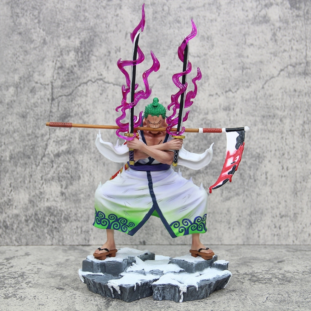 Hàng Cao Cấp - Mô Hình OnePiece Zoro wano ngậm liềm - Cao 33cm - nặng 450gram - Phụ kiện : Kiếm + liềm -  Figure OnePiece -  Full Box