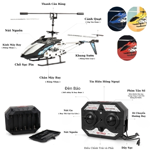 Đồ Chơi Máy Bay Điều Khiển Từ Xa Màu Đen - Có Điều Khiển - Dài 12.5cm - rộng 4cm - cao 18.5cm - nặng : 2kg - FULL BOX . SKU : oto520b - LS-220 - K52-T5-S9