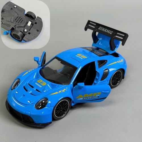 Mô Hình Xe Poscher xanh biển , tỉ lệ 1:32 Hợp kim có thể mở cửa - bánh sau chạy cót - Có Âm Thanh - Dài 15.5cm - rộng 6.5cm - cao 4.5cm - nặng : 500gram - FULL BOX : box màu SKU : oto492c - ( VAT 003-97 )- K66-T4-S3