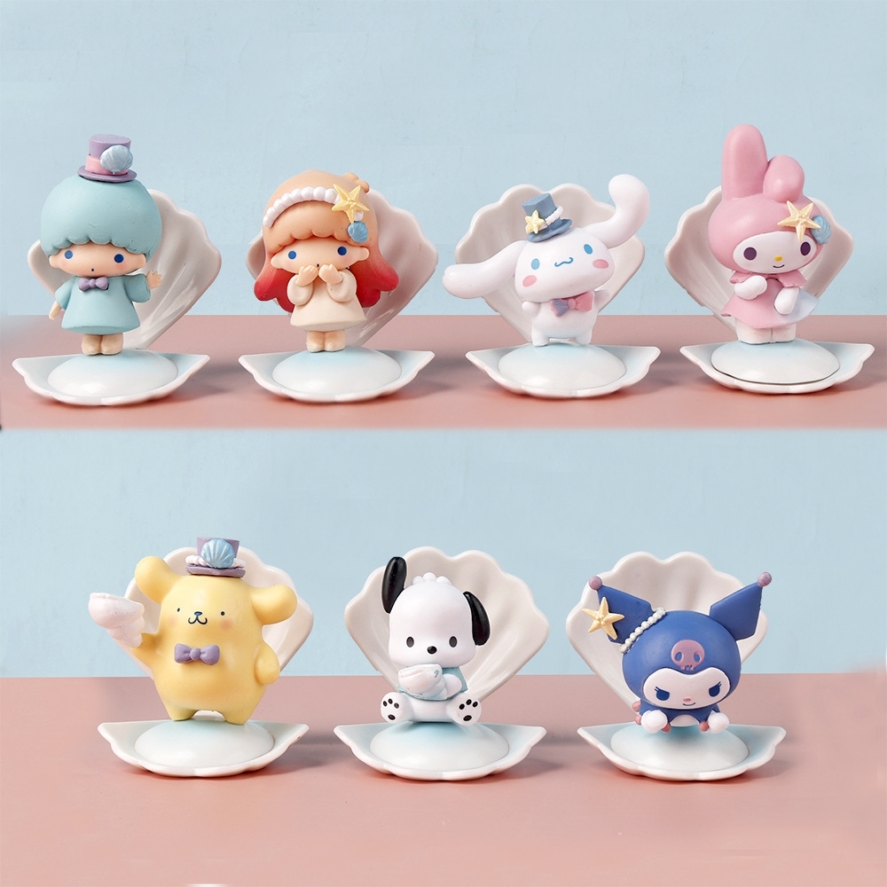 Mô hình kuromi Bộ 7 bản A Melody Gemini Pudding Dog Cinnamon Dog Kuromi - cao 7 - 9cm - Nặng 50gram - Có Hộp Đẹp - N3-K37-T3-S1
