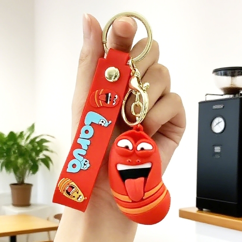 Móc Khóa Larva Sâu Đỏ . Dây móc dài : 10cm - Mô Hình Cao : 5cm - Nặng 50gram