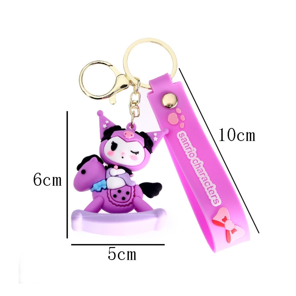 móc khóa kuromi tím cưỡi ngựa - Dây móc dài : 10cm - Mô Hình Cao : 6cm - Nặng : 50gram - No Box : bọc túi OPP n3-k13-t1-s3