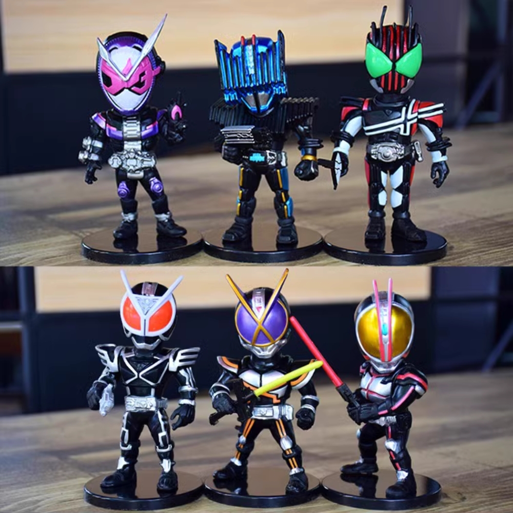 Mô Hình Bộ 6 nhân vật Kamen Rider chibi bản B - Cao 10cm - nặng 300gram - No Box : bọc túi OPP - Figure anime Kamen Rider