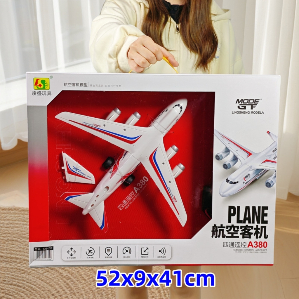 Đồ Chơi Máy bay chở khách Điều Khiển Từ Xa - 4 kênh - Dài 37cm - rộng 37cm - cao 12cm  - FULL BOX . SKU : DK-955-212
