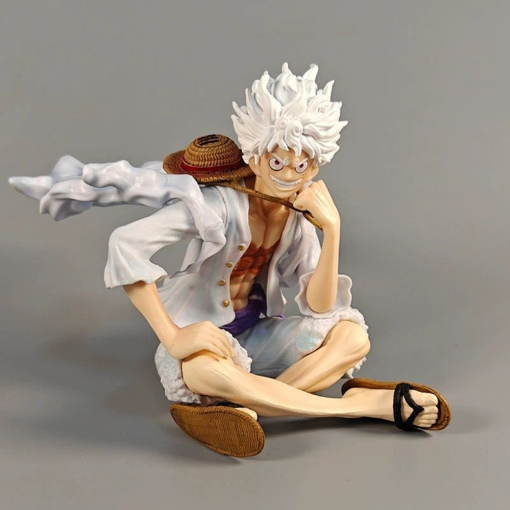 Mô Hình OnePiece Luffy gear 5 áo trắng ngồi cười tay chống cằm siêu đẹp Cao 13cm - Nặng 300gram , Figure OnePiece - Full Box