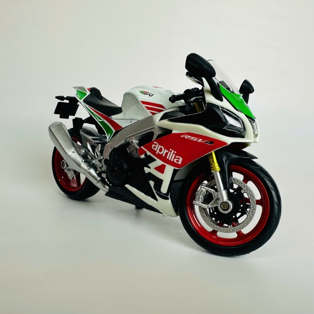 Mô Hình xe motor aprilia rsv4 tỉ lệ 1:12 Hợp kim có thể mở cửa - bánh sau chạy cót - Dài 17cm - cao 10cm - nặng 500gram - Figure Oto - FULL BOX : box màu - SKU : oto409 N3-K12-T4-S2