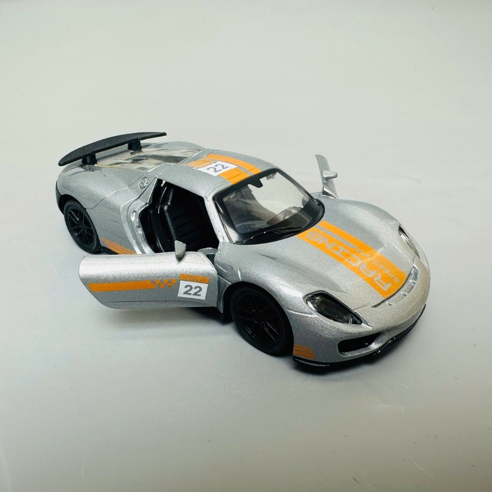 Mô Hình xe Ferrari xám vạch cam 1:36 Hợp kim có thể mở cửa - bánh sau chạy cót - Dài 12cm - rộng 5cm - cao 4cm nặng : 200gram - FULL BOX : box màu SKU : oto308 - N3-K9-T2-S1
