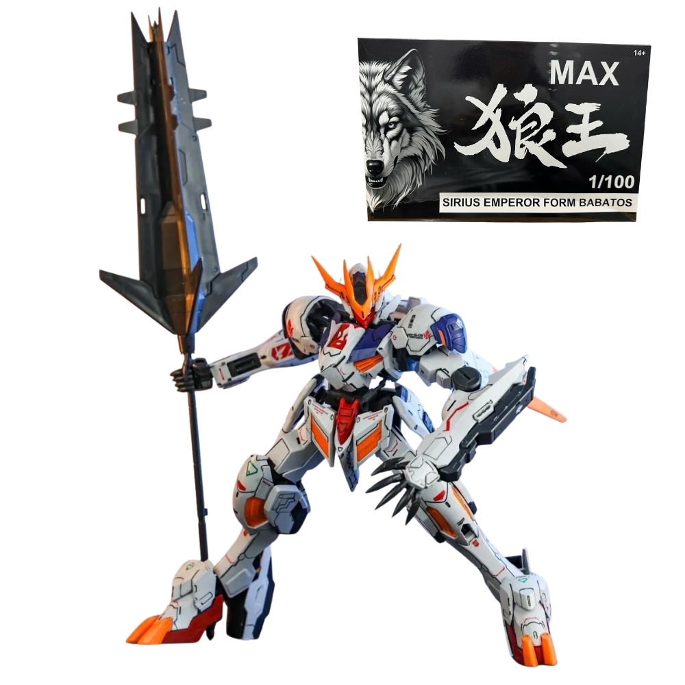 Hàng Cao Cấp - Mô hình Gundam HG 1/100 Max babatos trắng cam - Cao 17cm - nặng 150gram - Figure Gundam - Hộp Đen Sói - SKU : 5056827 K28-T4-S9