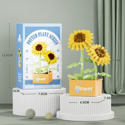 Combo 2 bộ Lắp Ghép Lego hoa hướng dương - 200 hạt - Full Box - Sku : LG-W1604-11 - ( VAT 001-C2-11 ) - K126-T2-S11