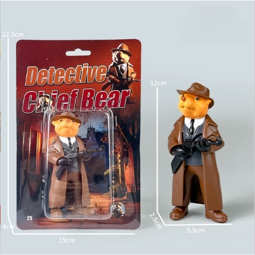 Mô Hình detective chief bear - Cao : 12cm - Nặng 136gram - Vỉ Nhựa - K22-T3-S12