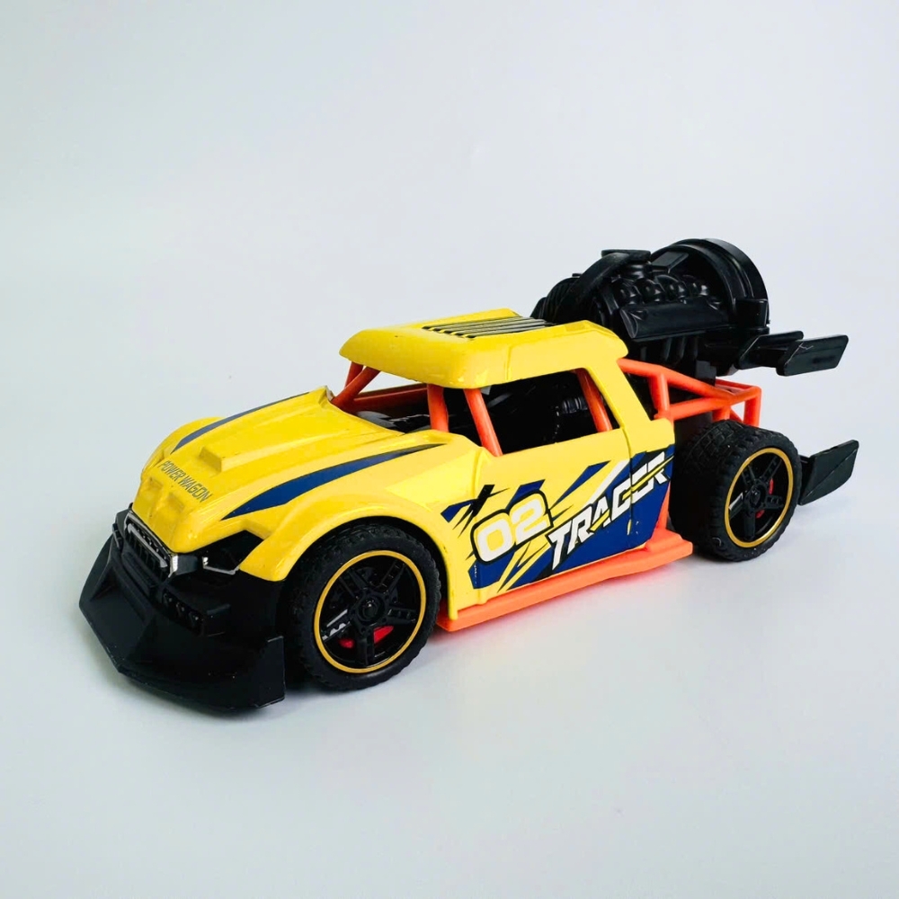 Mô Hình Xe phản lực màu vàng Hợp kim - bánh sau chạy cót - tạo khói - Dài 14cm - rộng 6cm - cao 5cm - nặng : 300gram - FULL BOX : box màu SKU : oto538b - K53-T1-S2