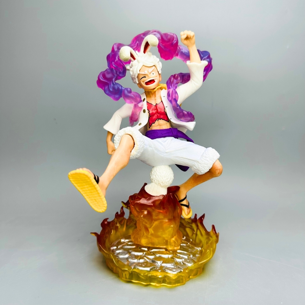 Mô Hình OnePiece Luffy gear 5 tai thỏ Đế Lửa siêu đẹp Cao 22cm - Nặng 500gram , Figure OnePiece - no box - N4-K5