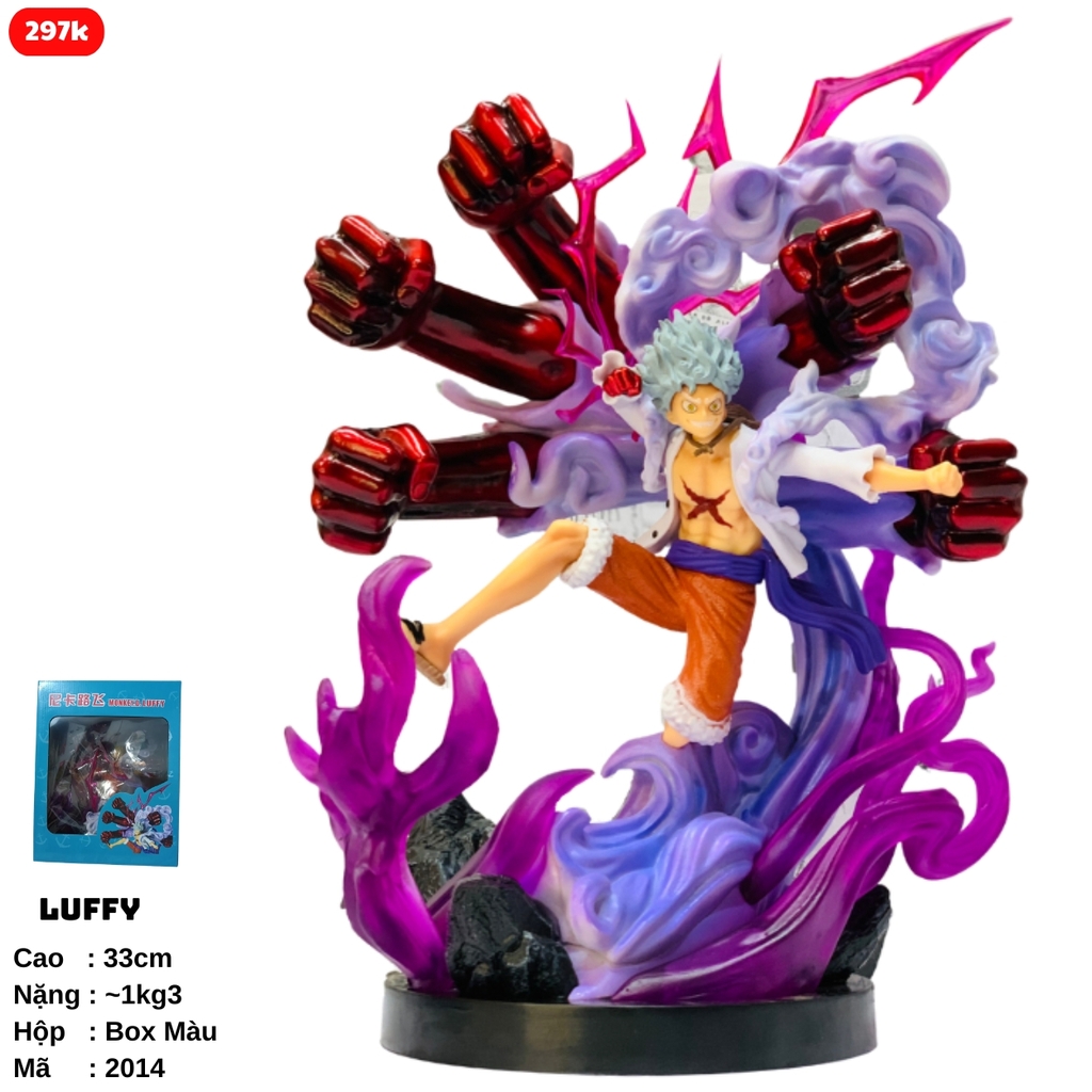Mô Hình Luffy Gear 5 Nika trạng thái chiến đấu - Cao 33cm - nặng 1.3Kg - One Piece - Box bìa - N1-K38-T4-S8